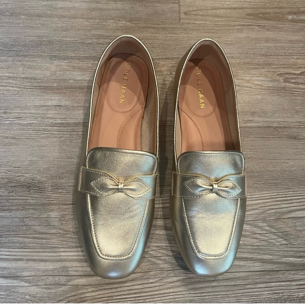 Cole Haan gold leather shoes